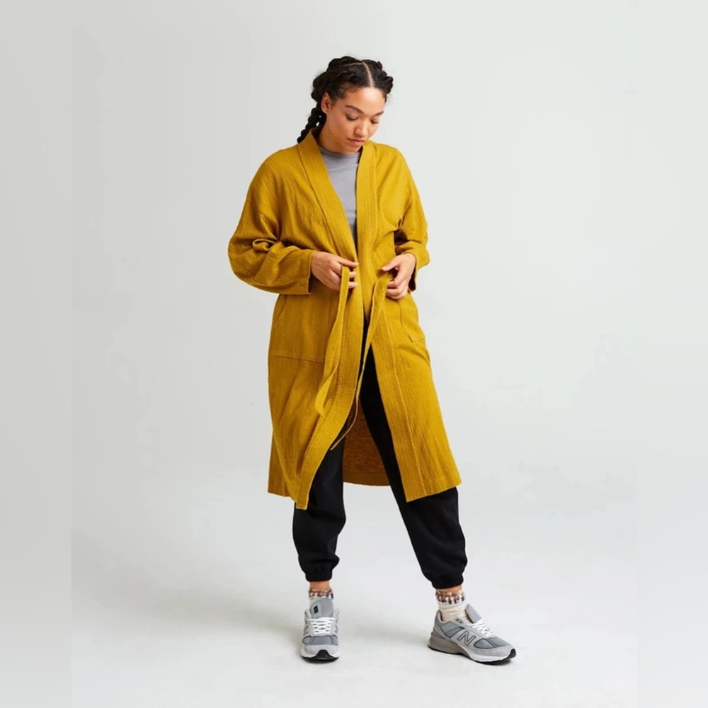 Richer Poorer Cloud Weave Robe Coat in Golden Verde